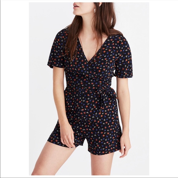 Madewell Pants - MADEWELL Wrap-Front Romper in Prairie Posies